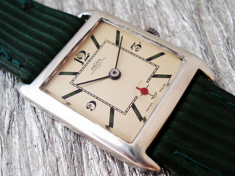   ART DECO SILVER VULCAIN CHRONOMETRE MAN WATCH CIRCA 1930  