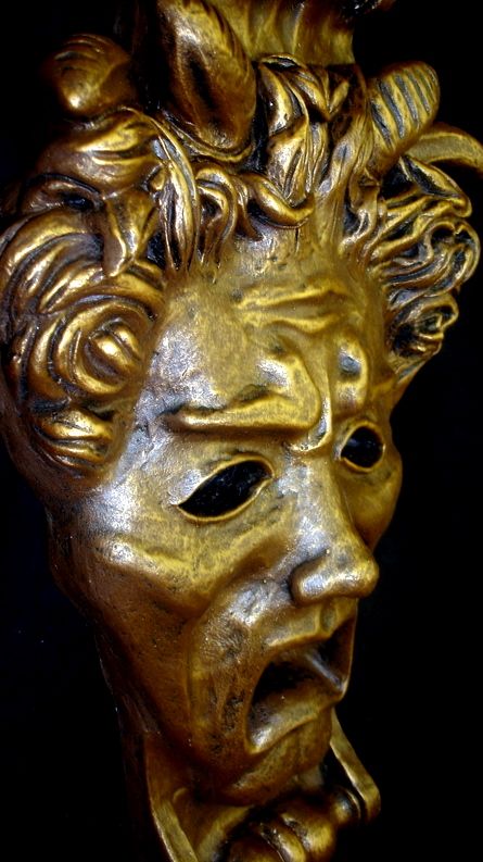 Gothic Mythical Wall Mask Pan God Sculpture Statue Art  