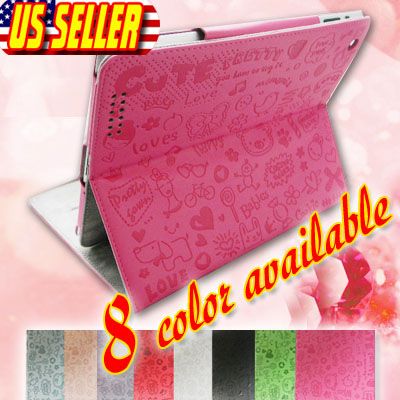 Fashion Magnetic Smart Leather Cover Front & Back Case Stand For iPad 