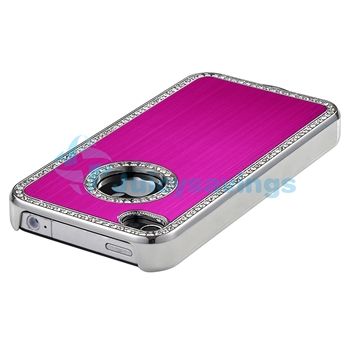 Pink Luxury Bling Diamond Aluminium Hard Case+PRIVACY Filter for 