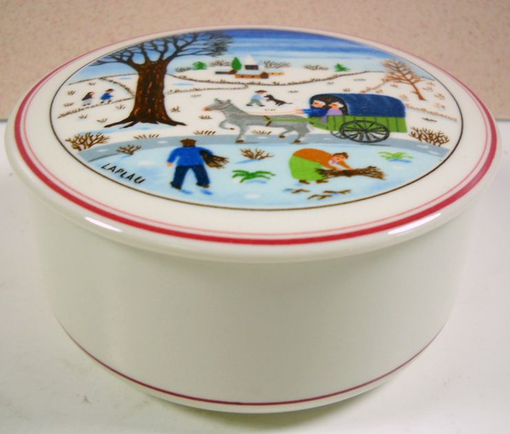 Villeroy Boch Naif Christmas Candy Trinket Jar & BOX  