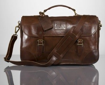 Ralph Lauren FULL LEATHER Shoulder Messenger Mail Bag  