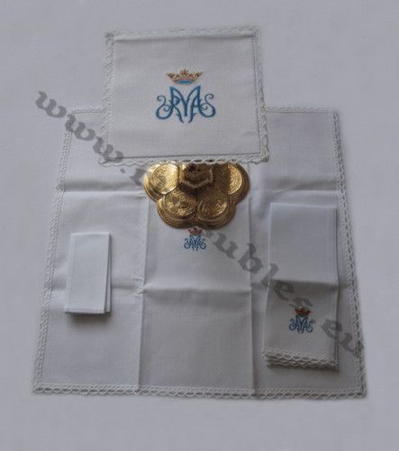 Altar linens Corporal Pall Purificator Lavabo AL SET4  