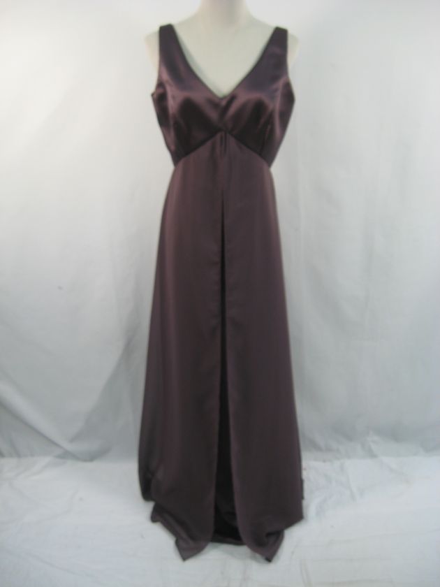 NWT PAULA VARSALONA Eggplant Satin Gown Dress Sz 10  