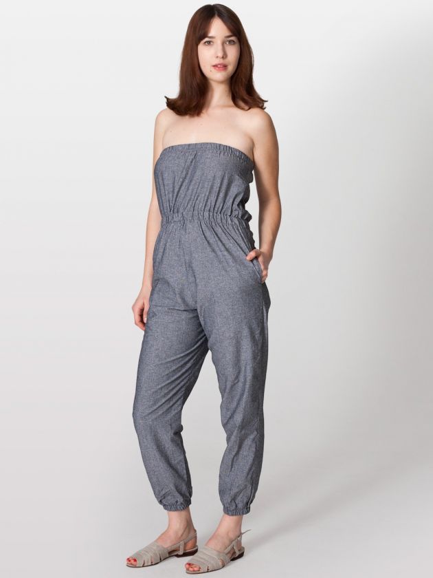 Chambray Jumpsuit M Black AMERICAN APPAREL $48  