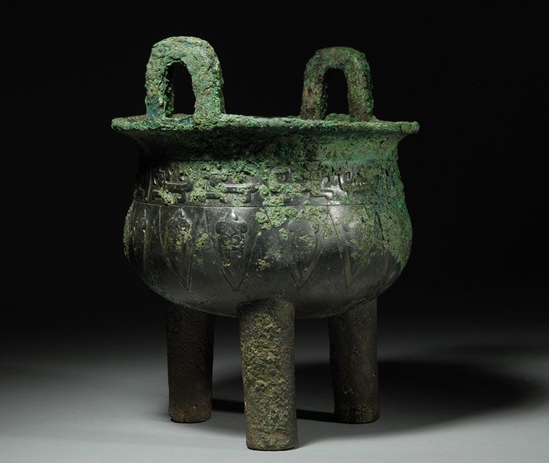 Ancient Chinese Bronze Western Zhou Ding Vessel 1000 B.C.  