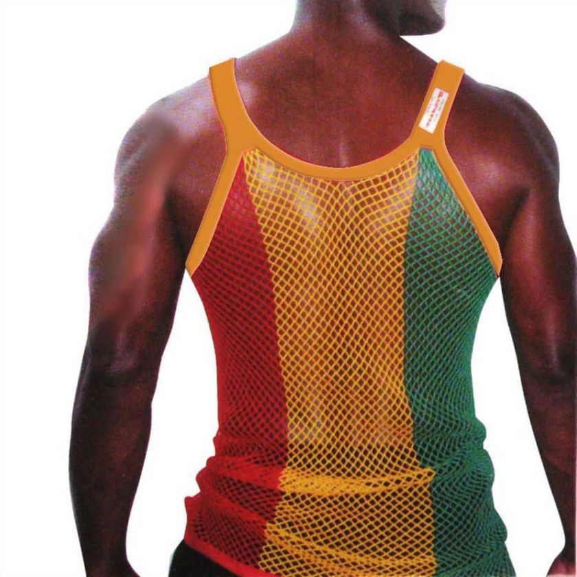 Orignal Rasta Jamaica Mesh Pendeen Vest Tank Top XL  