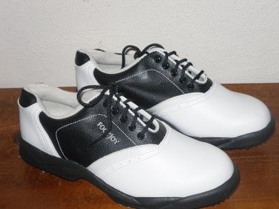 NEW FOOTJOY GreenJoys WOMENS GOLF SHOES SZ 7 M 48696 SOFTSPIKES SADDLE 