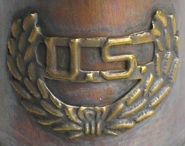 Solid Copper Brass Bugle US United States Union Insig.  