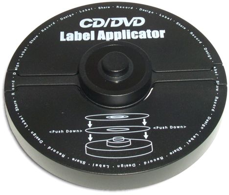 CD/DVD LABEL APPLICATOR= for easily applying labels  