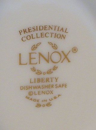 LENOX CHINA 3 PC LIBERTY COFFEE POT CREAM & SUGAR SET  