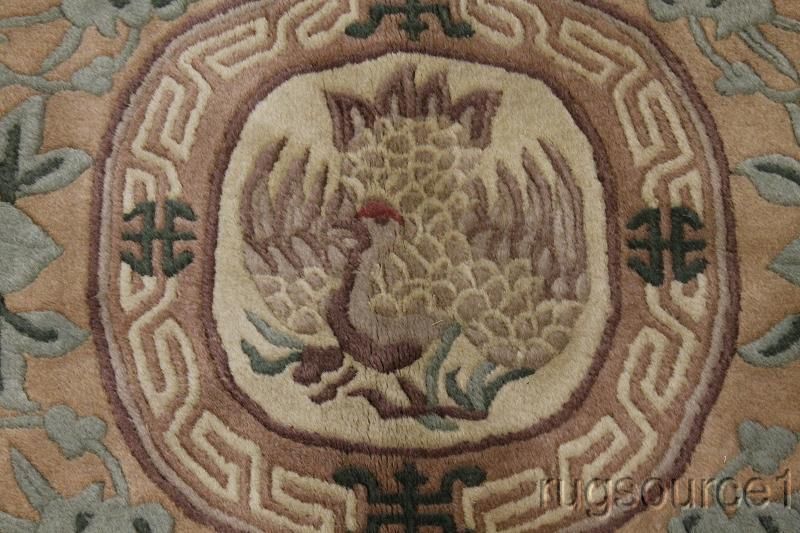 CARVED FLORAL MUTED COLOR 5X8 ART DECO CHINESE ORIENTAL AREA RUG WOOL 