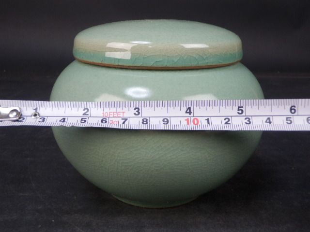   CELADON NATSUME TEA CADDY CHAIRE TEA ARTICLE TSUBO CERAMIC  