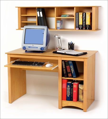 Contemporary Desk plus Wall Hanging Desk Hutch  