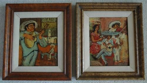 Lot of 2 Paintings Colombian Artist Carlos Lopez Ruiz  