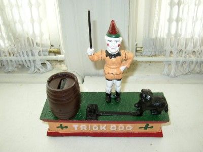 Wonderful, Trick Dog Cast Iron Mechanical Bank  