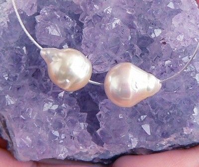 RARE GENUINE WHITE CREAM SOUTH SEA PEARLS BAROQUE  