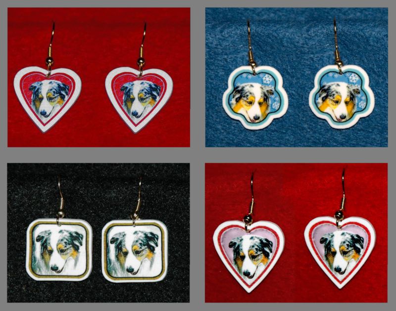 Australian Shepherd Handmade Jewelry Earrings  