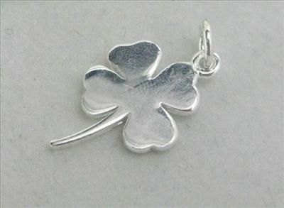 3x Solid 925 SILVER Charm Pandent Clover 10x18mm SA596  