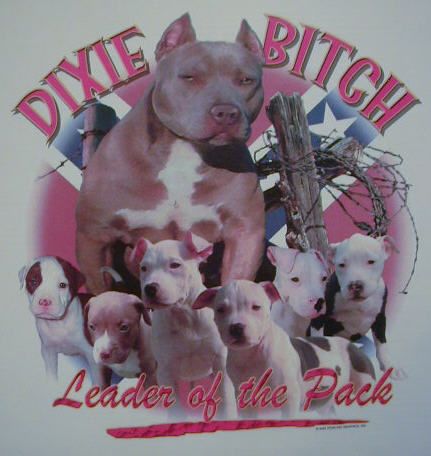 DIXIE B*TCH LEADER OF THE PACK PITBULL REBEL SHIRT  