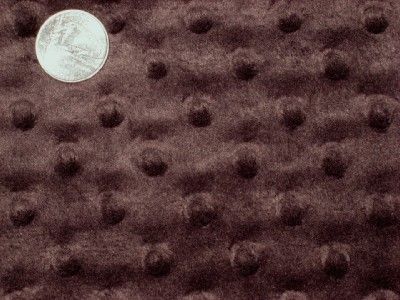 DARK BROWN MINKY DIMPLE DOT CHENILLE PLUSH FABRIC 60wd  