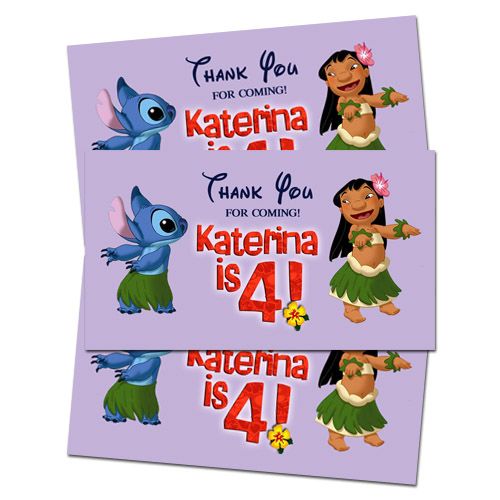 10 LILO AND STITCH Birthday Party THANK YOU TAGS  