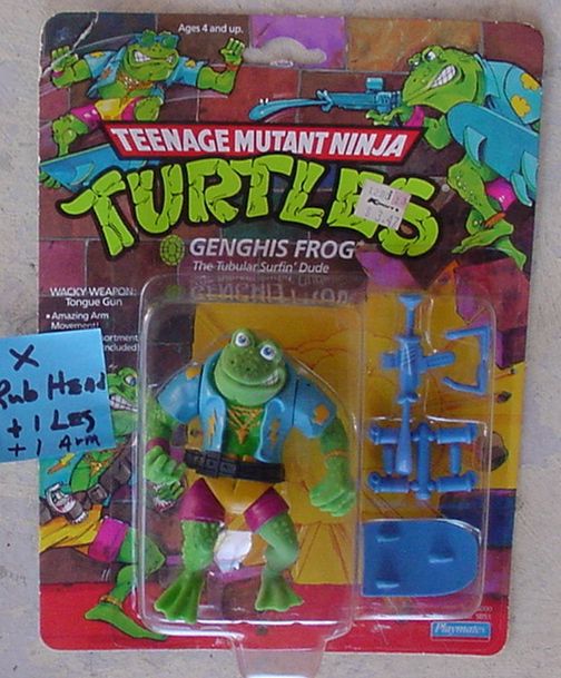 TMNT GENGHIS FROG RUBBER HEAD +1 ARM +1 LEG MEGA MEGA RARE  