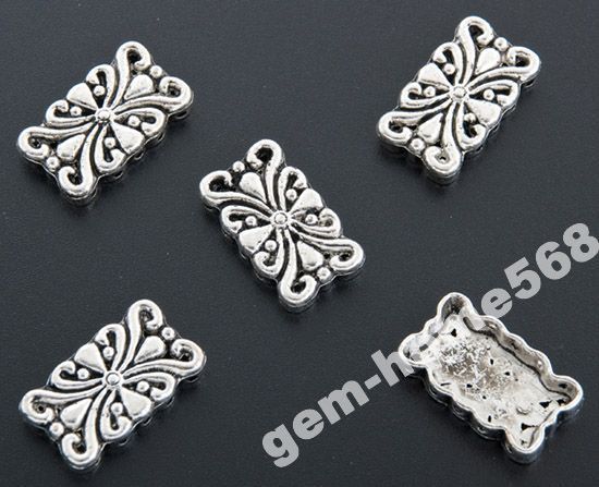 20 Tibetan Silver 5 Hole Floral Bar Spacer 24mm B056  