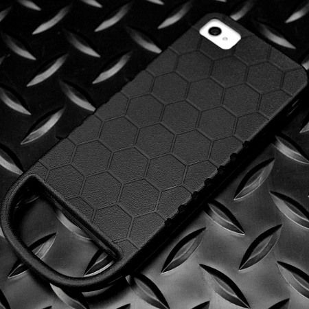 NEW BATTLE CASE BLACK MATTE TPU SKIN COVER w/ PULL RING FOR APPLE 