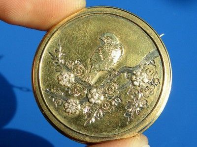 ANTIQUE VICTORIAN 15ct GOLD AESTHETIC LOCKET BROOCH  