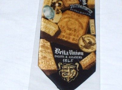 Museum Artifacts Bella Union Ingots & Assayers 1865 Tie  