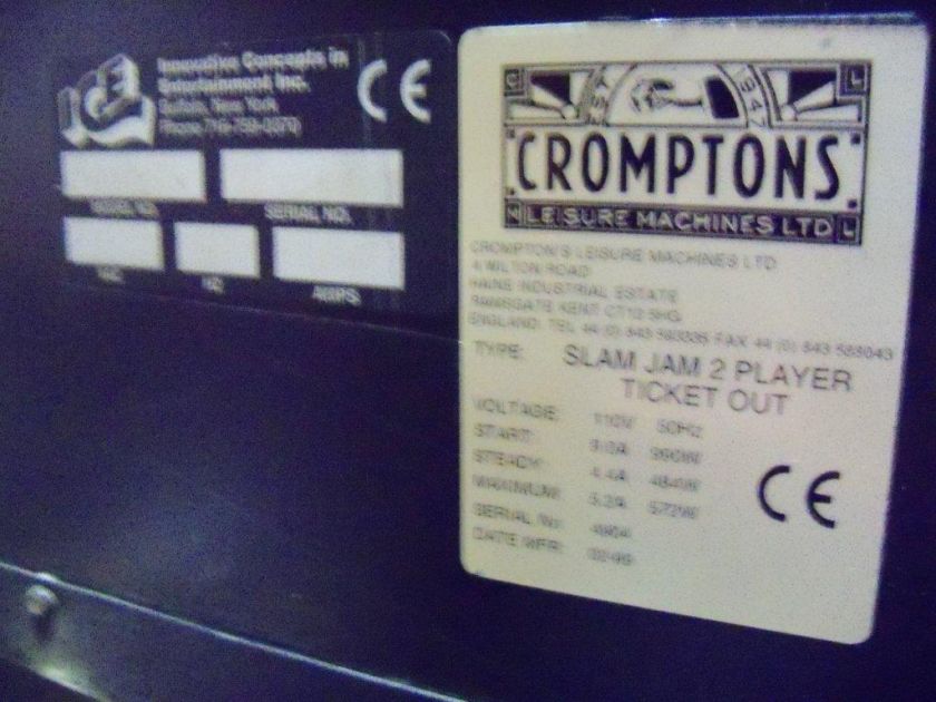 ICE Slam Jam redemption arcade game coin pusher  