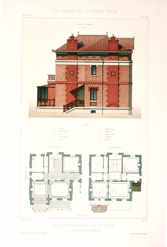 PIERRE CHABAT, ARCHITECTURE,VILLA, FONTENAY,FRANCE,1889  