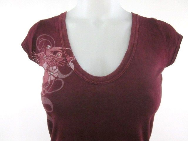 BEJEWELED BY SUSAN FIXEL Maroon Jeweled Dress Sz XS  