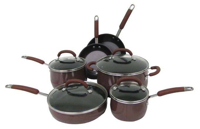 NEW Rachael Ray 10 Piece Porcelain Enamel Cookware Set  