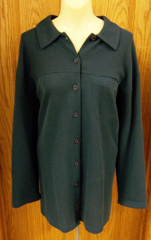 CHRISTOPHER & BANKS WOMEN CARDIGAN TEAL BLUE LARGE WOW  