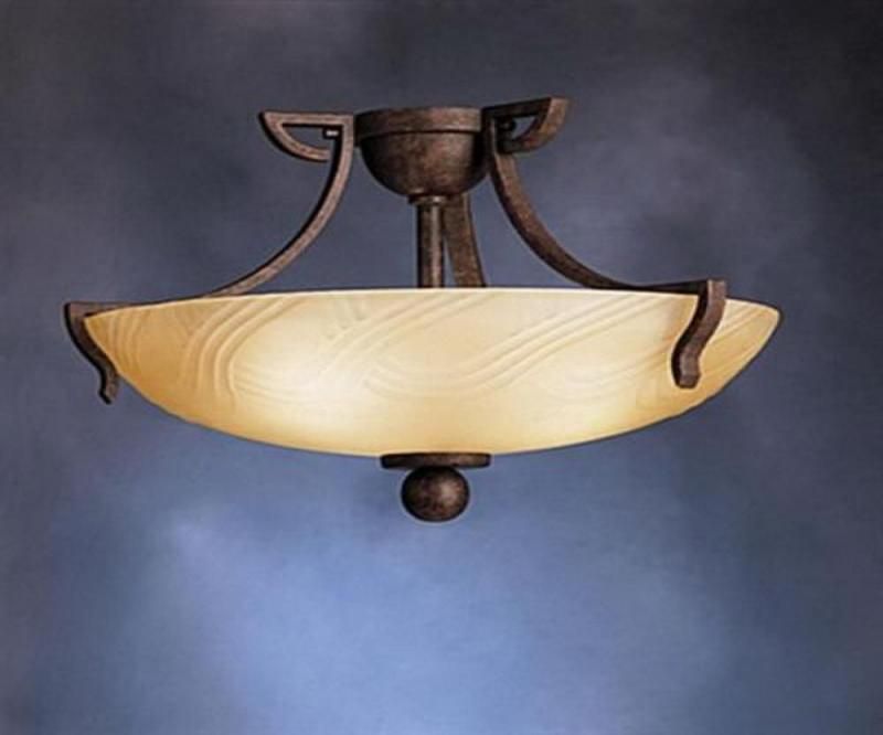 KICHLER TANNERY BRONZE FLUORESCENT SEMI FLUSH CEILING  