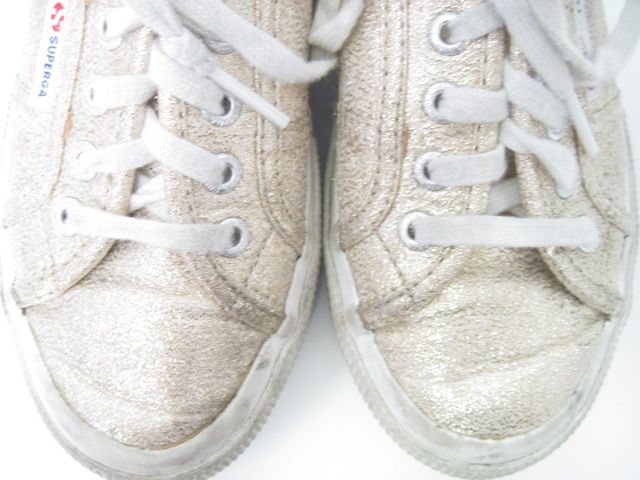 SUPERGA Girls Gold Metallic Sneakers Shoes Size 31  