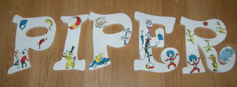 CUSTOM NURSERY WOODEN WALL LETTERS DR. SEUSS  