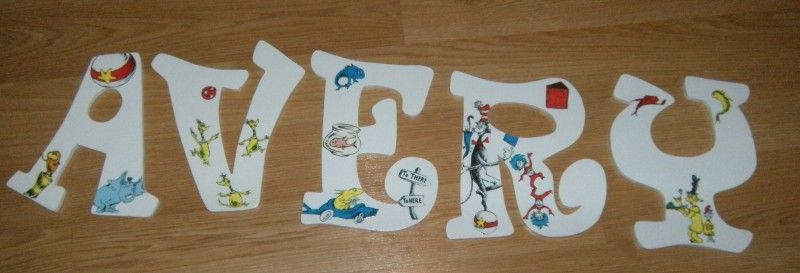 CUSTOM NURSERY WOODEN WALL LETTERS DR. SEUSS  