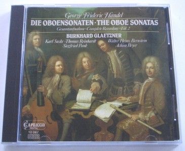 NEW Handel The Oboe Sonatas Vol 2 Burkhard Glaetzner  