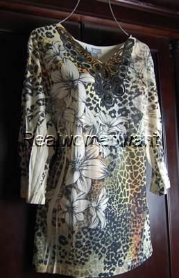 RWW~New Plus Size 1X 3X Lovely Exotic Floral Sublimation Sequin 