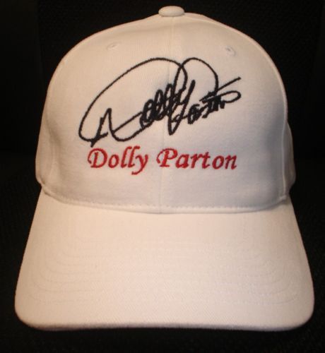 DOLLY PARTON CAP / HAT WITH STITCHED AUTOGRAPH  