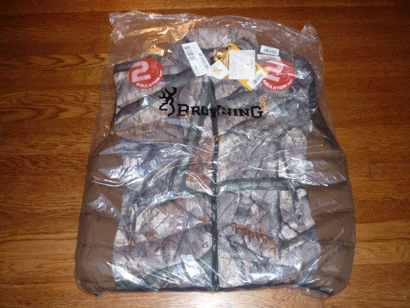   Mens Down Camo Vest 700 Fill Mossy Oak Tree Stand   New  