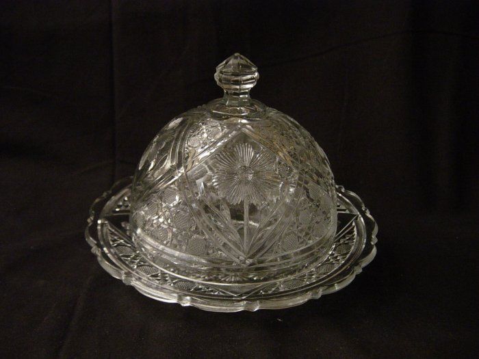 EAPG 1915 Indiana Glass Creole Cosmos and Cane Butter Dish  