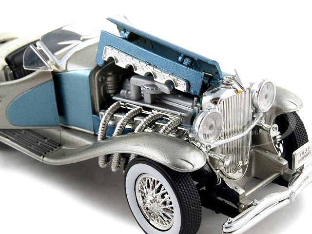 1935 DUESENBERG SSJ SILVER/BLUE 132 DIECAST MODEL CAR  