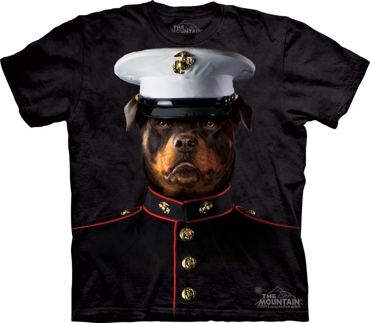 THE MOUNTAIN ROTTWEILER MARINE SOLDIER DOG PET SHIRT L  