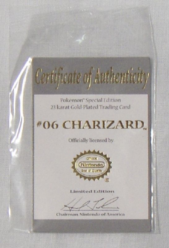 Rare Pokemon 23 Karat Gold Plated Card Charizard New  