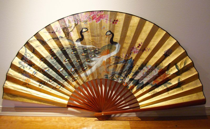 Large Handpainted Classic Asian Fan  