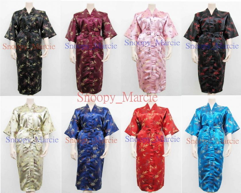 New Japanese Mens & Ladies Bamboo Silk Long Kimono Gown Robe Gifts M L 